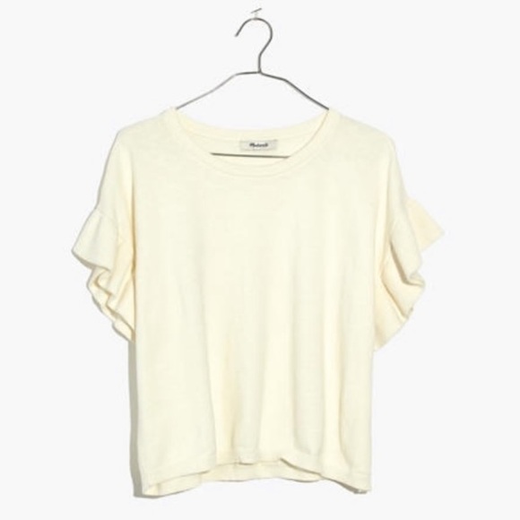 Madewell Sweaters - Madewell Ruffle Sleeve Sweater Tee XS
